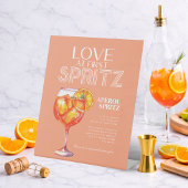 Peach Orange Aperol Spritz Brautparty Sockelschild