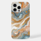 Peach Orange Aquamarin Blue White Gold Marmormuste iPhone Hülle (Rückseite)