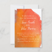 Peach orange Aquarell Moderne Kunst Hochzeit boho Einladung (Vorderseite)