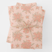 Peach Orange Blume Bloral Geschenkpapier Set (Beispiel)