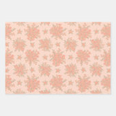Peach Orange Blume Bloral Geschenkpapier Set (Vorderseite)