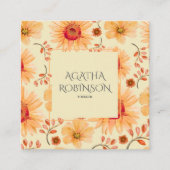 Peach Orange Blume Florist Quadratische Visitenkarte (Vorderseite)