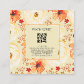 Peach Orange Blume Florist Quadratische Visitenkarte (Rückseite)