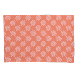 Peach Orange BOHO Chic Daisy Muster Retro Floral Kissenbezug