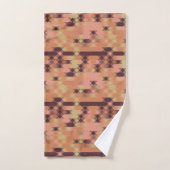 Peach orange burgundy yellow geometric badhandtuch set (Handtuch)