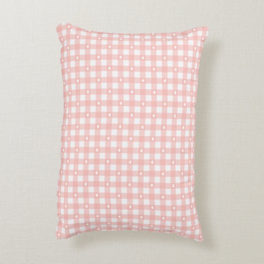 Peach Orange Checks Dekokissen (Rückseite(Vertikal))