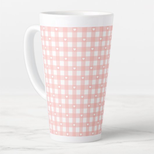 Peach Orange Checks Milchtasse (Linke Ecke)