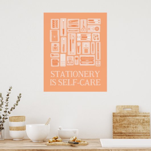 Peach Orange Creative Tools Illustration Self Care Poster (Küche)