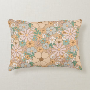 Peach Orange Floral Dekokissen