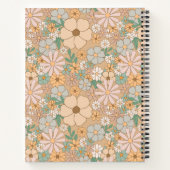 Peach Orange Floral | Eleganter Spiral Notizblock (Rückseite)