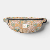 Peach Orange Floral | Monogram personalisieren Bauchtasche (Ablage )