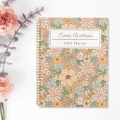 Peach Orange Floral | Personalisierte Spirale Planer