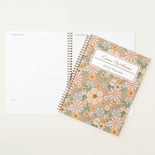Peach Orange Floral | Personalisierte Spirale Planer (Anzeige)