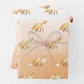 Peach Orange Foxes Geschenkpapier Set (Beispiel)
