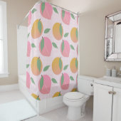 Peach Orange Frucht Rosa Sommermuster Duschvorhang (Beispiel)