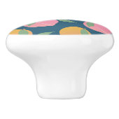 Peach Orange Fruchtmuster Pink Keramikknauf (Seitenansicht)