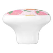 Peach Orange Fruchtmuster Pink Keramikknauf (Seitenansicht)