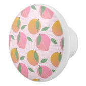 Peach Orange Fruchtmuster Pink Keramikknauf (Rechts)