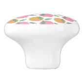 Peach Orange Fruchtmuster Pink Keramikknauf (Seitenansicht)