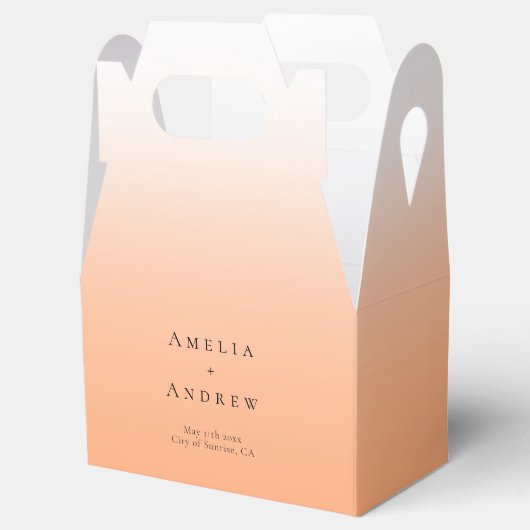 Peach Orange Fuzz Elegante Moderne Hochzeit Geschenkschachtel (Geöffnet)