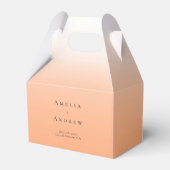 Peach Orange Fuzz Elegante Moderne Hochzeit Geschenkschachtel (Vorderseite)