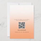 Peach Orange Fuzz Elegantes Skript Modernes Minima Save The Date (Rückseite)