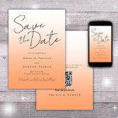 Peach Orange Fuzz Elegantes Skript Modernes Minima Save The Date