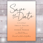 Peach Orange Fuzz Elegantes Skript Modernes Minima Save The Date