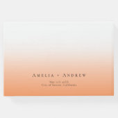 Peach Orange Fuzz Minimal Script Elegante Hochzeit Gästebuch (Rückseite)