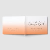 Peach Orange Fuzz Minimal Script Elegante Hochzeit Gästebuch (Voll)