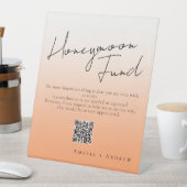 Peach Orange Fuzz Minimal Script Elegante Hochzeit Sockelschild (In Situ)