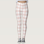 Peach Orange Gingham Women's Leggings (Vorderseite)