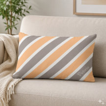 Peach Orange Gray Streifen mit Name
