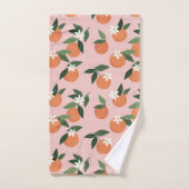 Peach Orange Juice Muster Badhandtuch Set (Handtuch)