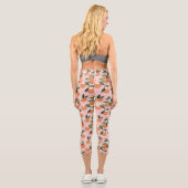 Peach Orange Juice Muster Capri Leggings (Rückseite)