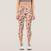 Peach Orange Juice Muster Capri Leggings (Vorderseite)