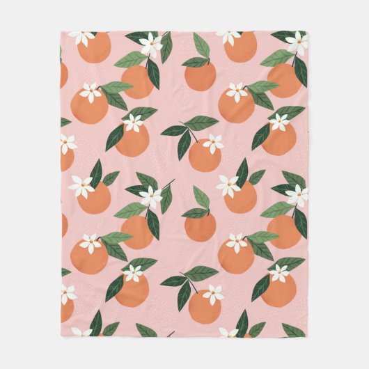Peach Orange Juice Muster Fleecedecke (Vorderseite)
