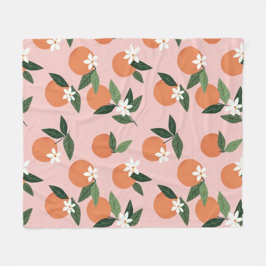 Peach Orange Juice Muster Fleecedecke (Vorderseite (Horizontal))