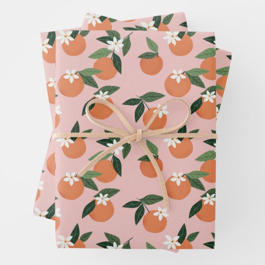 Peach Orange Juice Muster Geschenkpapier Set (Beispiel)