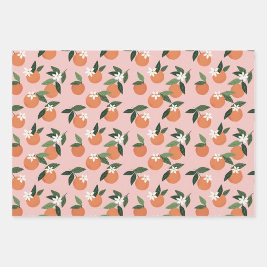 Peach Orange Juice Muster Geschenkpapier Set (Vorderseite)