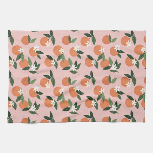 Peach Orange Juice Muster Geschirrtuch (Horizontal)