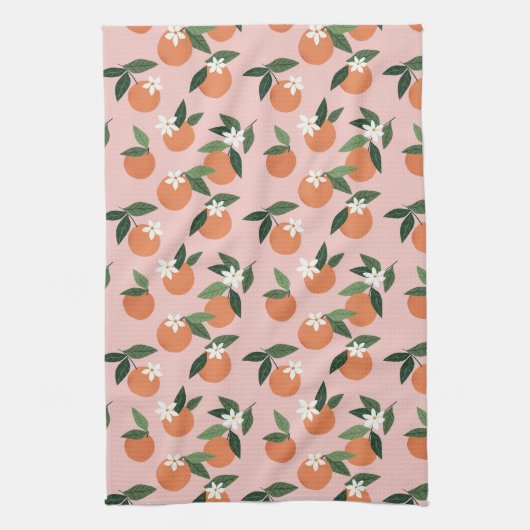 Peach Orange Juice Muster Geschirrtuch (Vertikal)