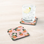 Peach Orange Juice Muster Getränkeuntersetzer (Rechte Seite)