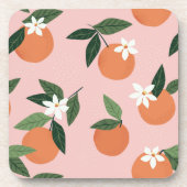 Peach Orange Juice Muster Getränkeuntersetzer (Vorderseite)