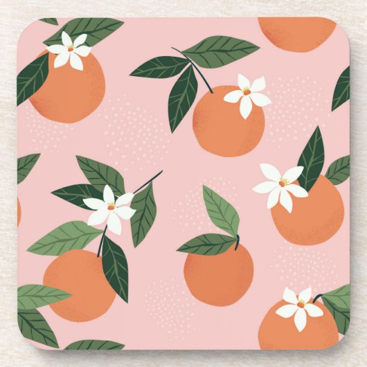 Peach Orange Juice Muster Getränkeuntersetzer (Vorderseite)