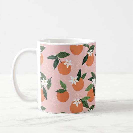 Peach Orange Juice Muster Kaffeetasse (Links)