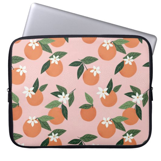 Peach Orange Juice Muster Laptopschutzhülle (Vorderseite)
