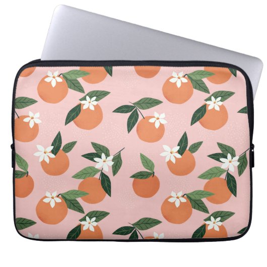 Peach Orange Juice Muster Laptopschutzhülle (Vorderseite)