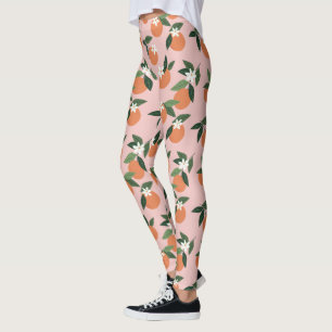 Peach Orange Juice Muster Leggings
