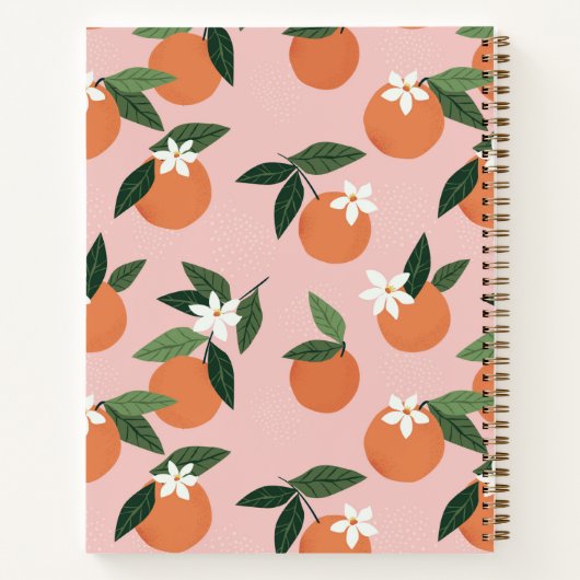 Peach Orange Juice Muster Notizblock (Rückseite)